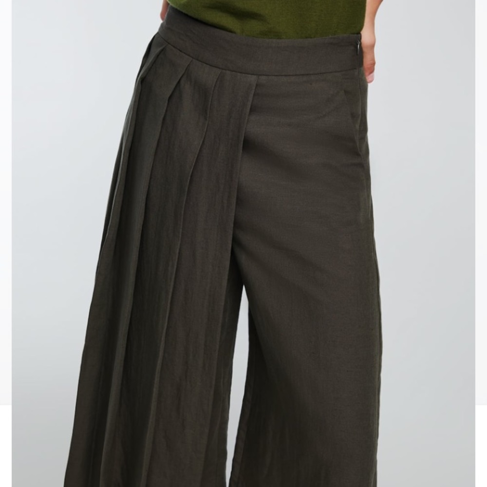 Olive sarong culotte.